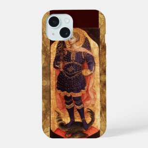 SAINT MICHAEL ARCHANGEL WITH DRAGON OLD PARCHMENT iPhone 15 CASE