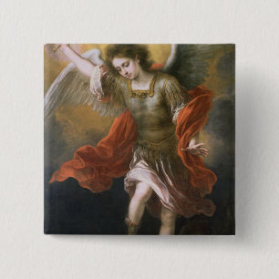 Saint Michael banishes the devil to the abyss 15 Cm Square Badge