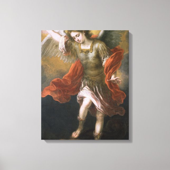 Saint Michael banishes the devil to the abyss Canvas Print (Front)