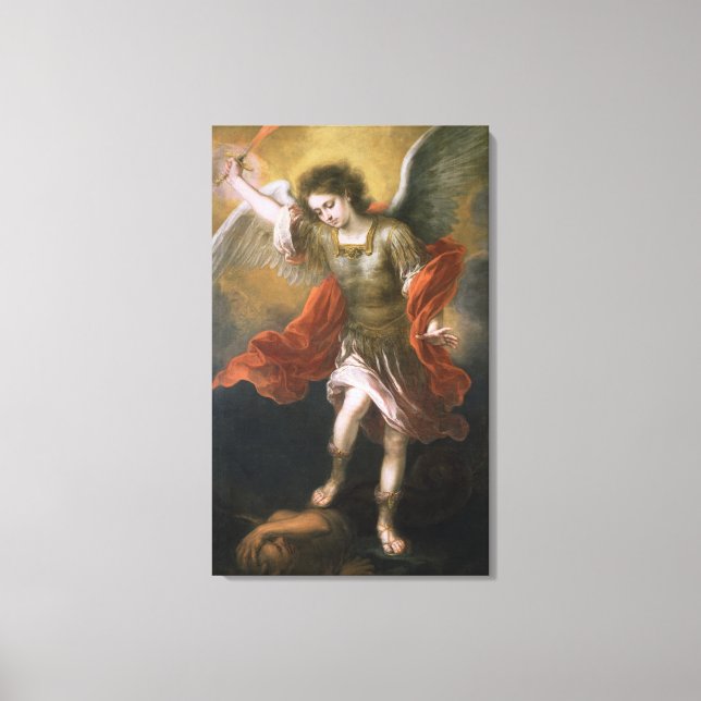 Saint Michael banishes the devil to the abyss Canvas Print (Front)