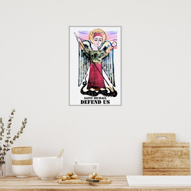 Saint Michael Battling the Dragon Poster (Kitchen)