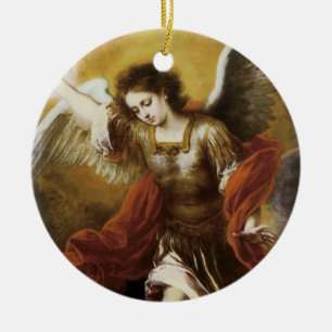 Saint Michael by Murillo Ceramic Tree Decoration