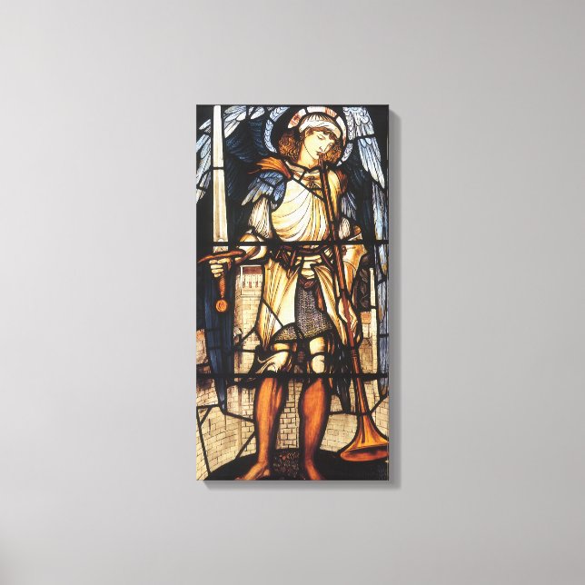Saint Michael by Sir Edward Coley Burne-Jones Canvas Print (Front)