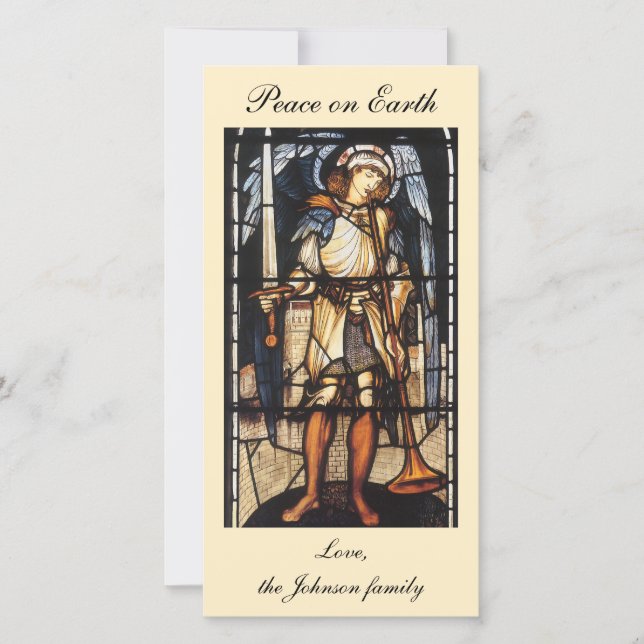 Saint Michael by Sir Edward Coley Burne-Jones Holiday Card (Front)
