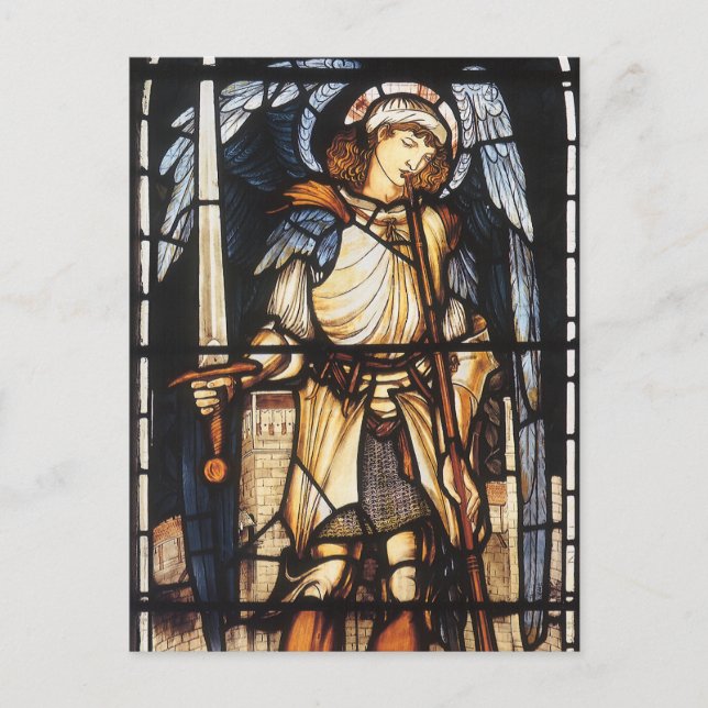 Saint Michael by Sir Edward Coley Burne-Jones Postcard (Front)