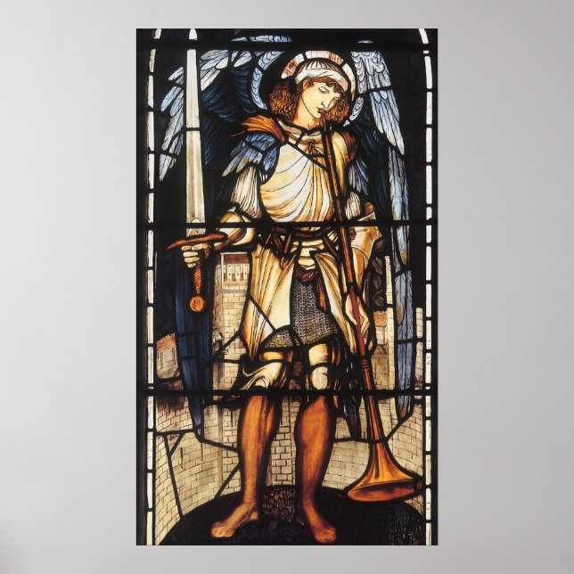 Saint Michael by Sir Edward Coley Burne-Jones Poster (Front)