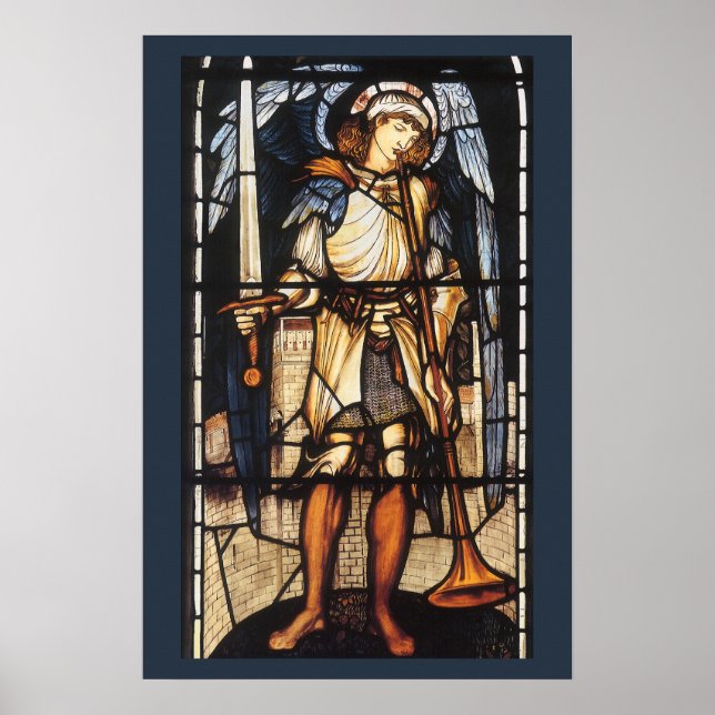 Saint Michael by Sir Edward Coley Burne-Jones Poster (Front)