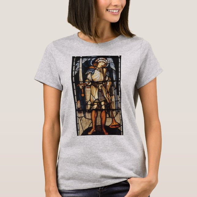 Saint Michael by Sir Edward Coley Burne-Jones T-Shirt (Front)