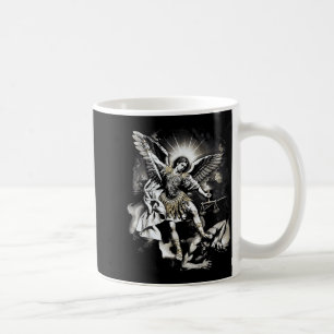 Saint Michael Defeating Satan Archangel Warrior Coffee Mug