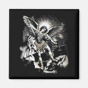 Saint Michael Defeating Satan Archangel Warrior Magnet