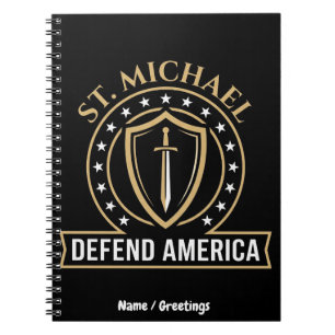 Saint Michael Defend America Tactical Shield Emble Notebook