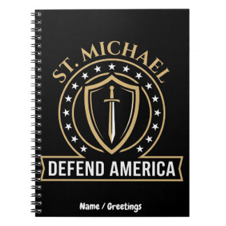 Saint Michael Defend America Tactical Shield Emble Notebook