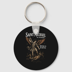 Saint Michael Defend Us In Battle Archangel Christ Key Ring