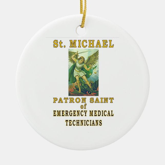 SAINT MICHAEL EMT CERAMIC TREE DECORATION (Front)