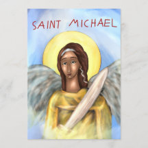 Saint Michael Paper Icon Card
