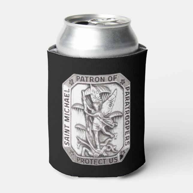 SAINT MICHAEL PATRON SAINT of PARATROOPERS Can Cooler (Can Front)