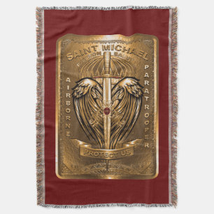 Saint Michael Patron Saint of Paratroopers Throw Blanket