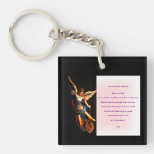 Saint Michael Prayer Key Ring