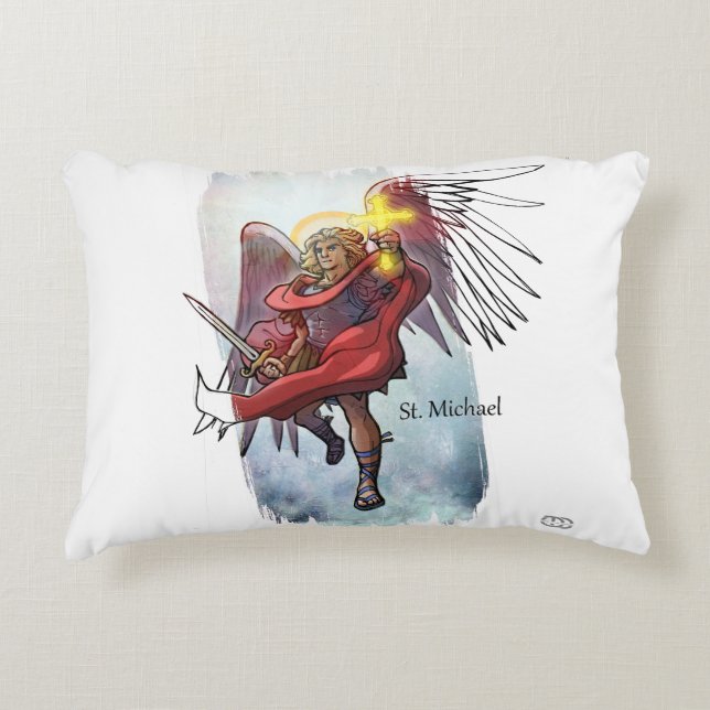 Saint Michael the Archangel accent pillow (Front)
