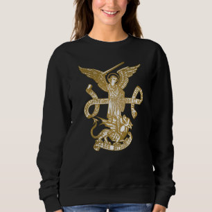 Saint Michael The Archangel Catholic Yellow Angel Sweatshirt