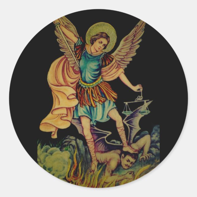 Saint Michael The Archangel Classic Round Sticker (Front)