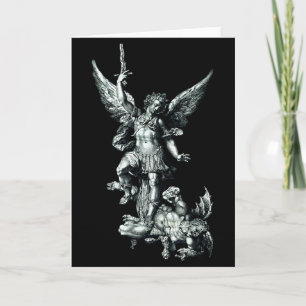 Saint Michael The Archangel Defeating Satan Christ Card