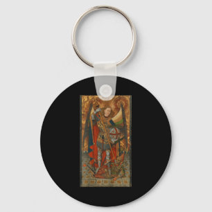 Saint Michael The Archangel Defeating Satan Christ Key Ring