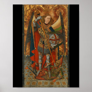 Saint Michael The Archangel Defeating Satan Christ Poster