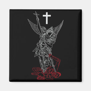 Saint Michael The Archangel Defeating Satan Magnet