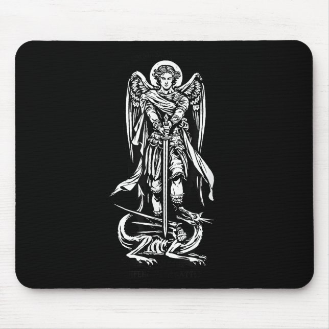 Saint Michael The Archangel Defend Us In Battle  Mouse Pad (Front)
