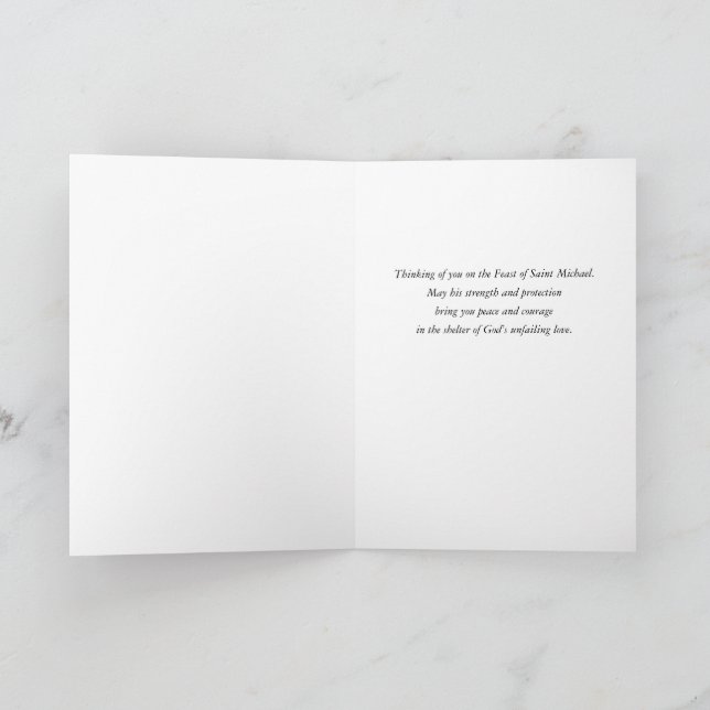 Saint Michael the Archangel Feast Day Blessings Card (Inside)
