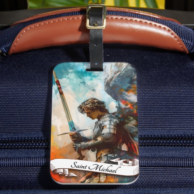 Saint Michael the Archangel Luggage Tag (Front Insitu 2)