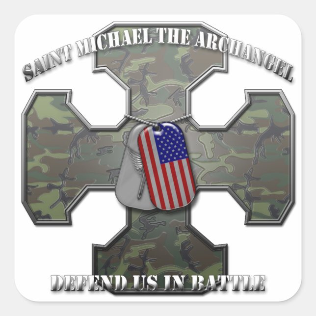 Saint Michael the Archangel Square Sticker (Front)