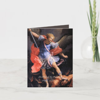 Saint Michael the Archangel with Prayer Holiday Card