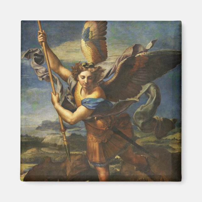Saint Michael Vanquishing Satan by Raphael Magnet (Front)