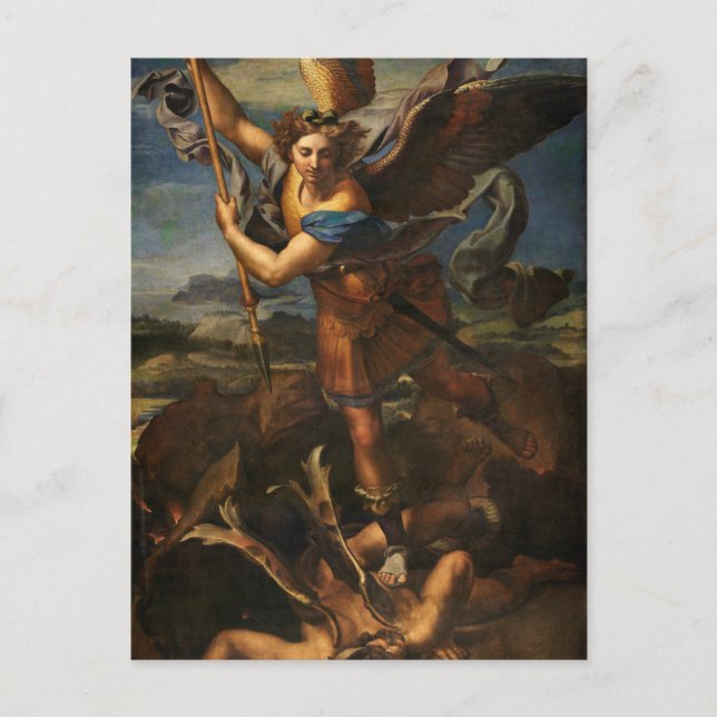 Saint Michael Vanquishing Satan Postcard (Front)