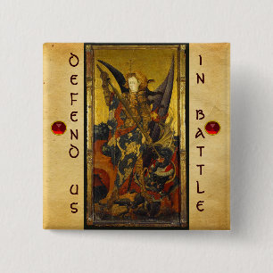 Saint Michael Vanquishing the Devil 15 Cm Square Badge