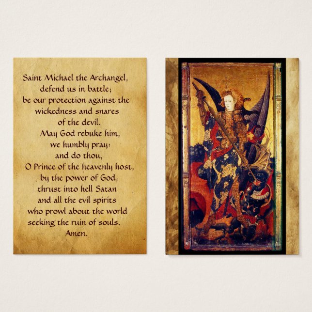 Saint Michael Vanquishing the Devil  Prayer Card (Front & Back)