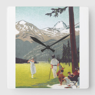 Saint Moritz by Emil Cardinaux Square Wall Clock