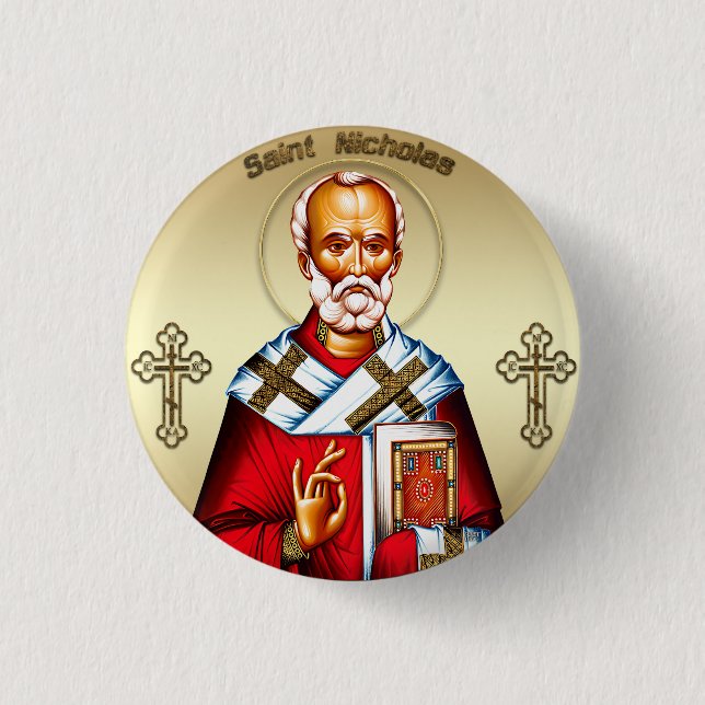 Saint Nicholas 3 Cm Round Badge (Front)