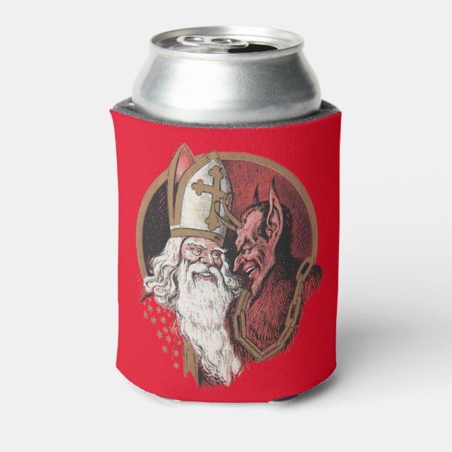 Saint Nicholas and Krampus Can Cooler (Can Back)