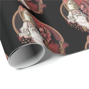 Saint Nicholas and Krampus Wrapping Paper