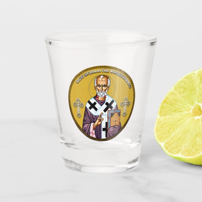 Saint Nicholas Keychain 2 Shot Glass (Front)