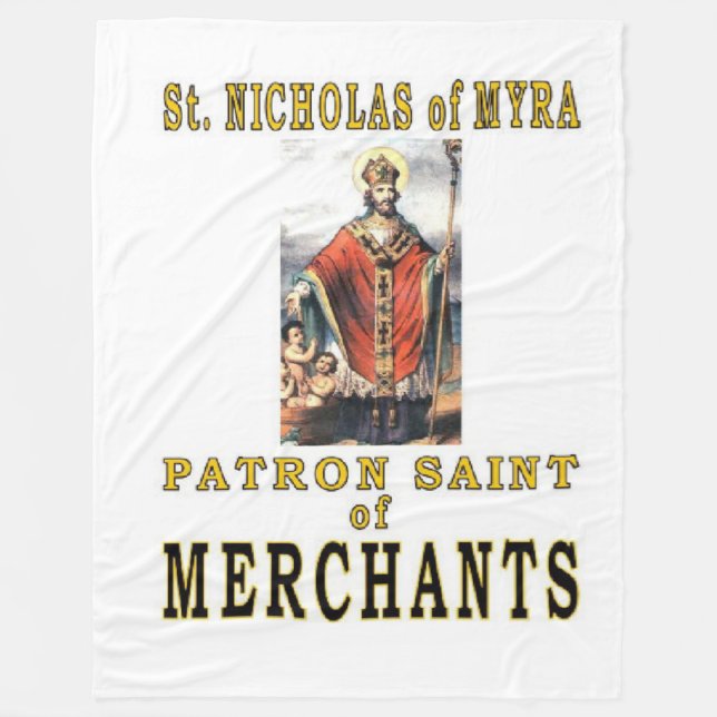 SAINT NICHOLAS of MYRA Fleece Blanket (Front)