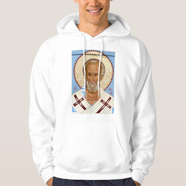 Saint Nicholas of Myra Premium Orthodox Art Hoodie (Front)