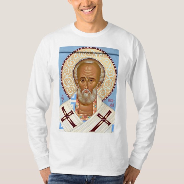Saint Nicholas of Myra Premium Orthodox Art T-Shirt (Front)