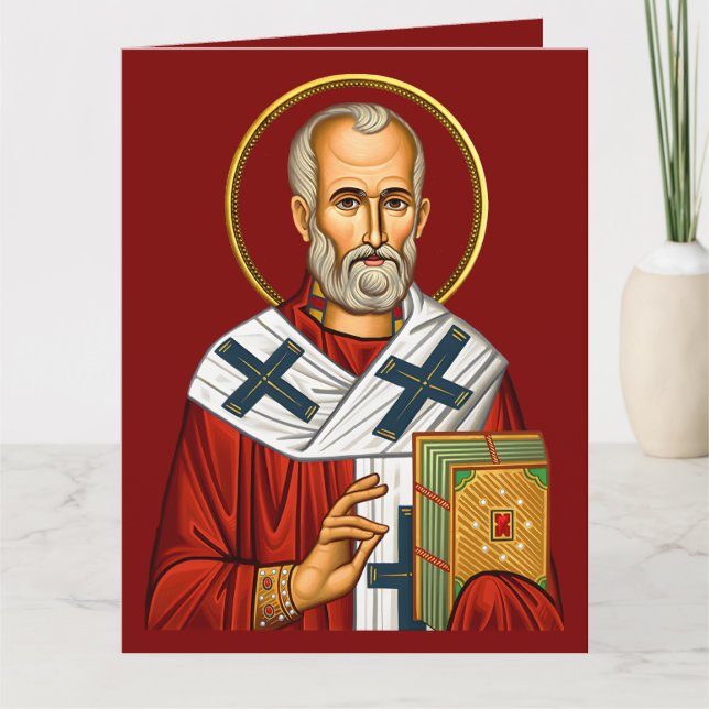 Saint Nicholas orthodox icon 04 Card (Front)