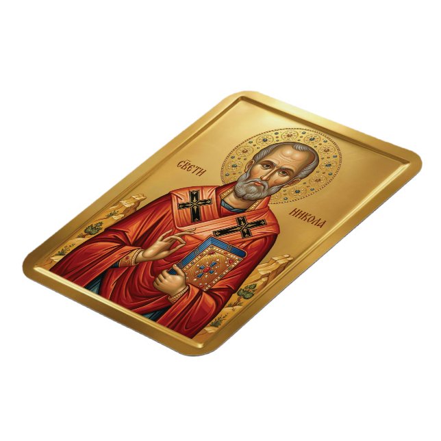 Saint Nicholas orthodox  icon Magnet (Left Side)