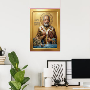Saint Nicholas orthodox  icon Poster