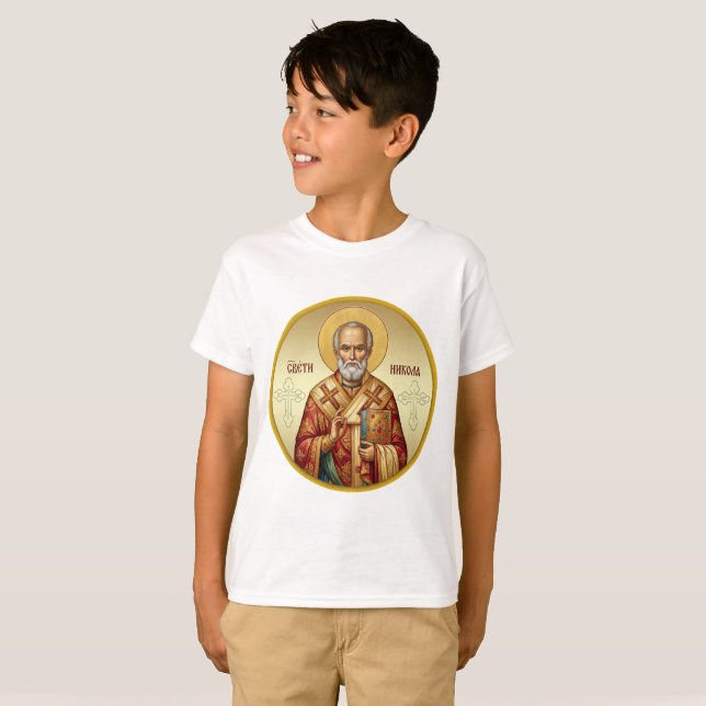 Saint Nicholas Orthodox icon T-Shirt (Front Full)